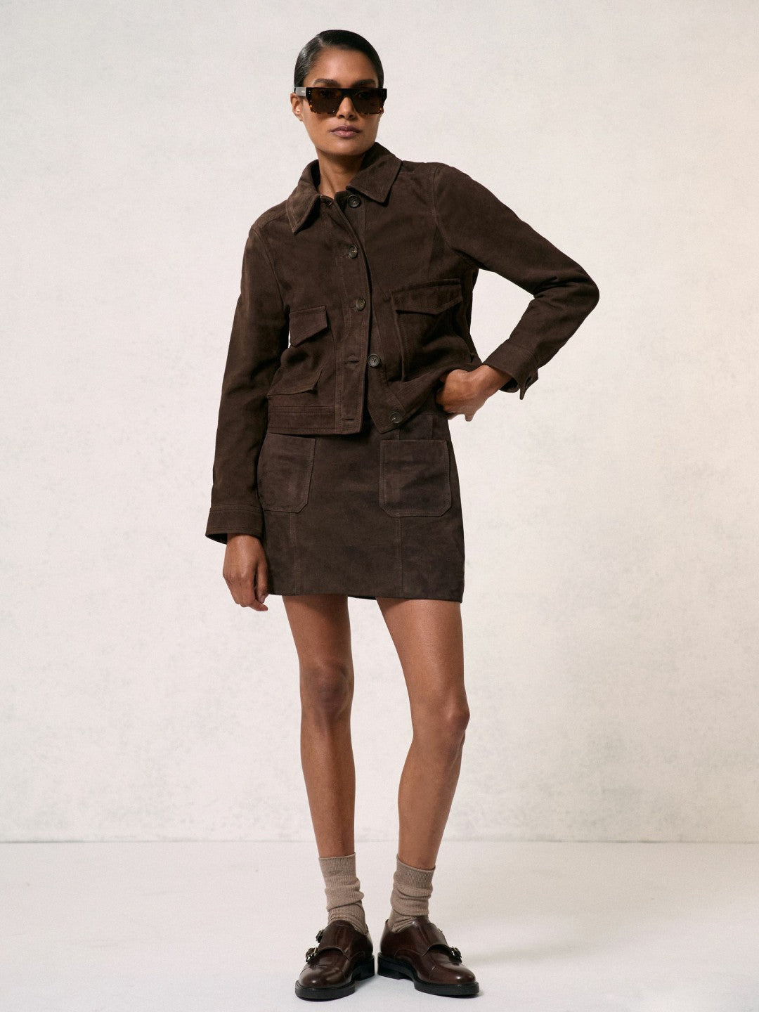 Reiss Leather Double-Strap Monk Shoes in Tan