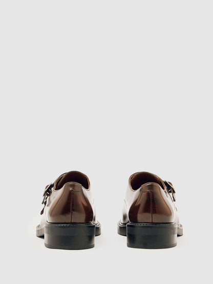 Reiss Leather Double-Strap Monk Shoes in Tan