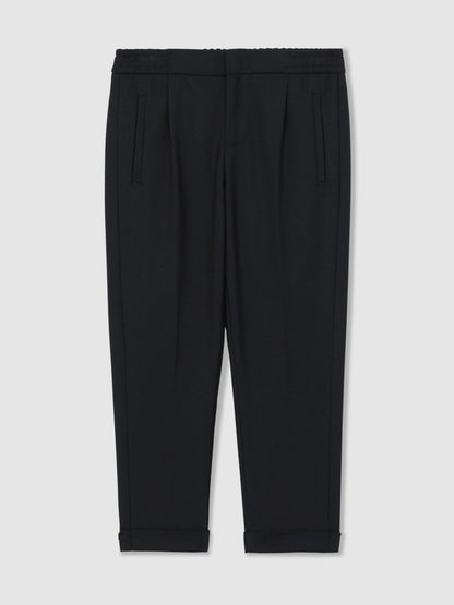 Reiss 9-13 yrs Relaxed-Fit Pleated Tapered Trousers in Navy