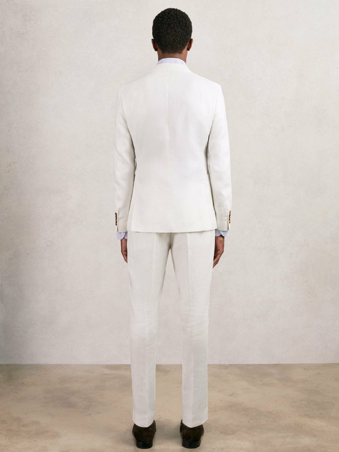 Reiss Slim Fit Lyocell Linen Single Breasted Suit Blazer in White