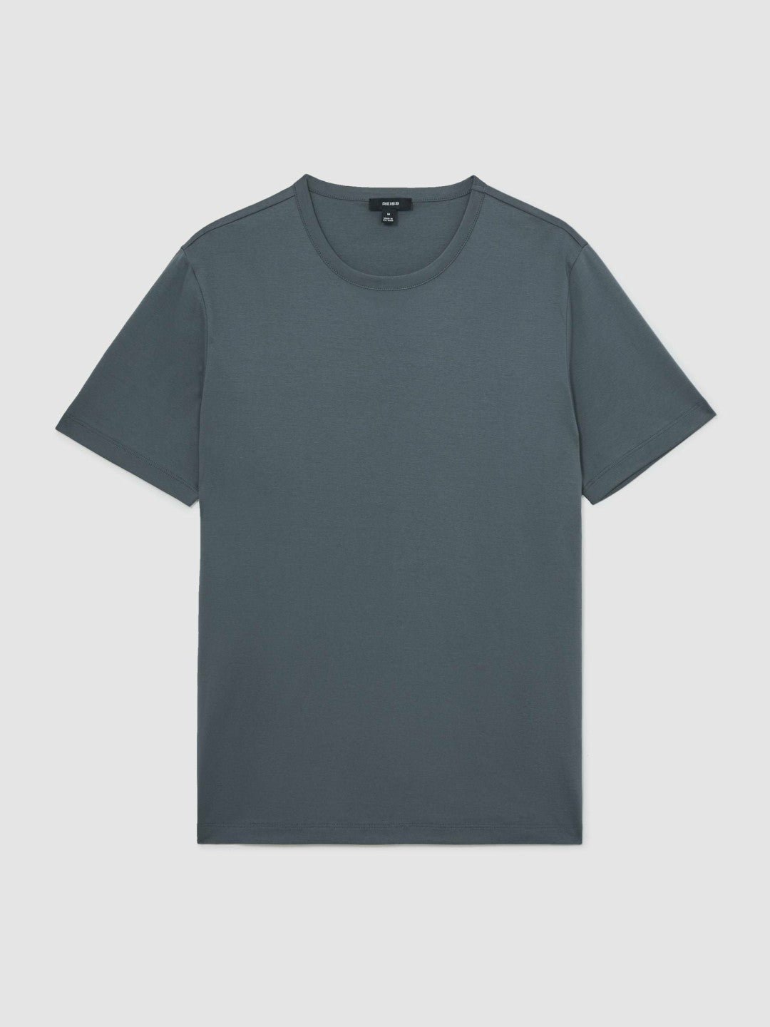 Reiss Airwater-Cotton Crew-Neck T-Shirt in Airforce Blue