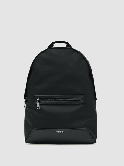Reiss Woven Zipped Backpack in Black