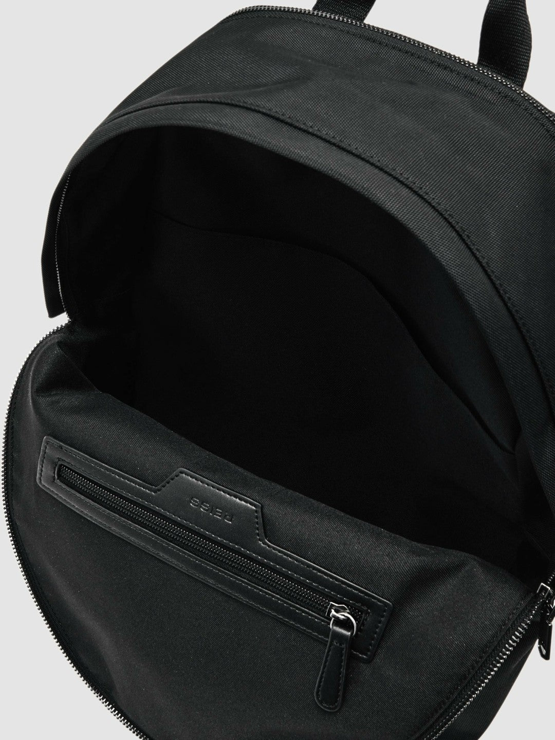 Reiss Woven Zipped Backpack in Black
