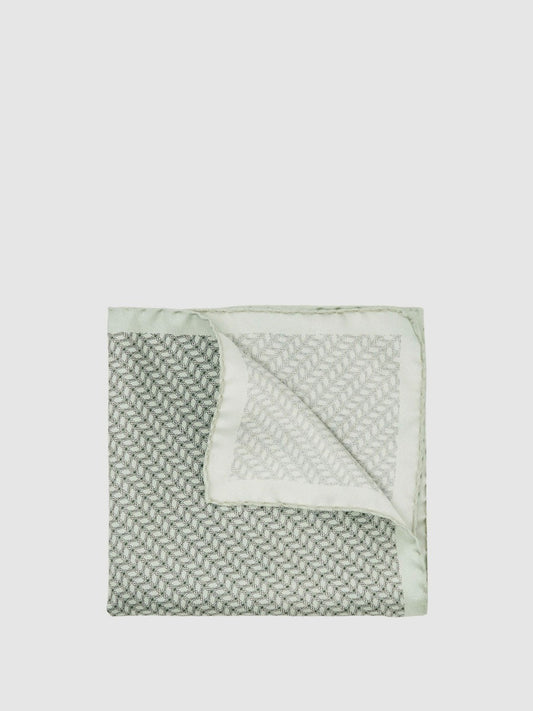 Reiss Geo Chain Detail Pocket Square in Sage