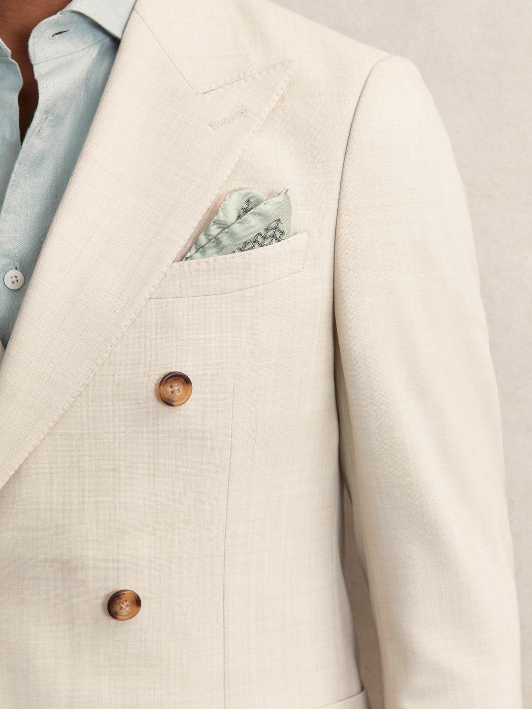 Reiss Geo Chain Detail Pocket Square in Sage