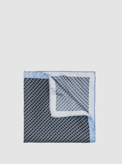 Reiss Geo Chain Detail Pocket Square in Navy