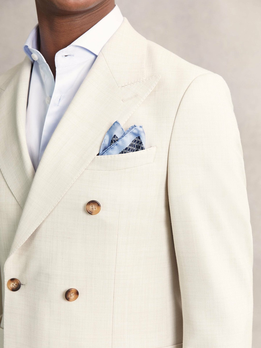 Reiss Geo Chain Detail Pocket Square in Navy