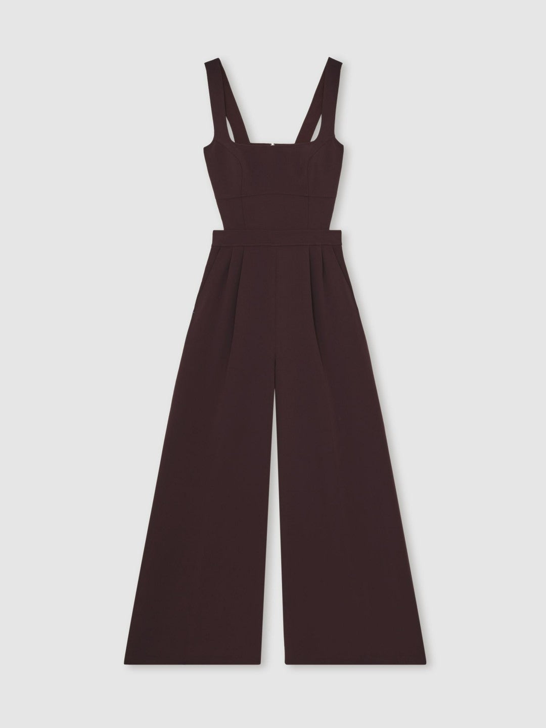 Reiss Petite Wide-Leg Cut-Out Jumpsuit in Burgundy