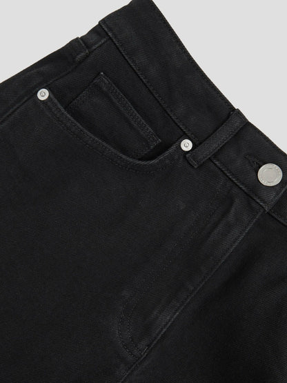 Reiss Petite Mid Rise Straight Leg Jeans in Black