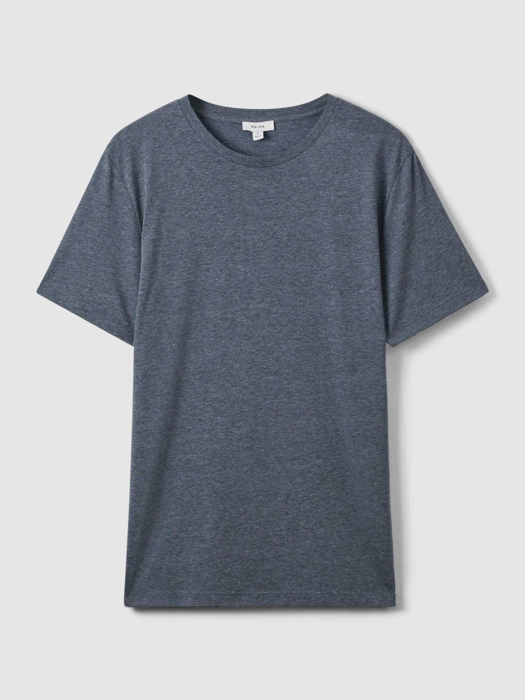 Reiss Cotton Crew Neck T-Shirt in Airforce Blue Melange