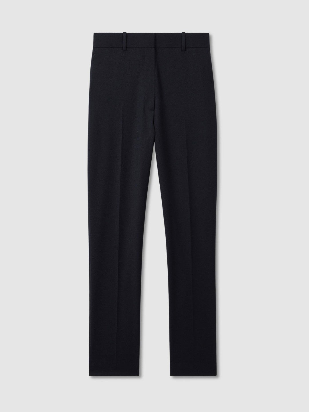 Reiss Wool-Blend Tailored Flared Suit Trousers in Navy