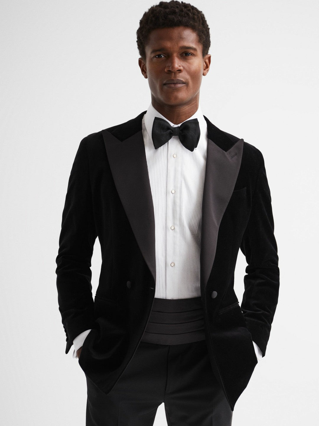 Reiss Silk Cummerbund in Black