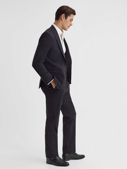 Reiss Leather Double Monk Strap Shoes in Black