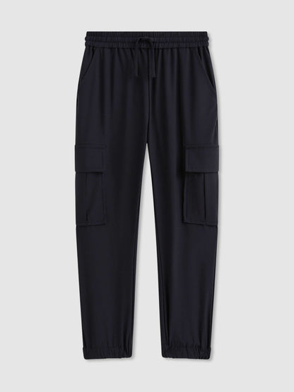 Reiss 3-9 yrs Technical Drawstring Cuffed Cargo Trousers in Navy