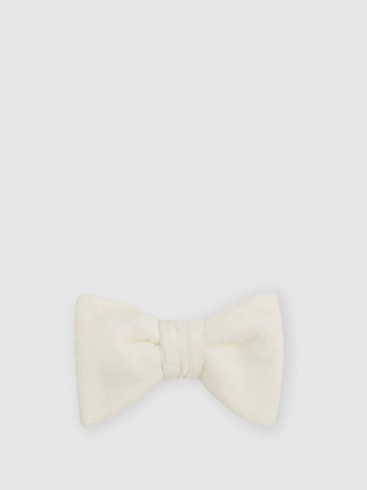 Reiss Velvet Bow Tie in Ivory