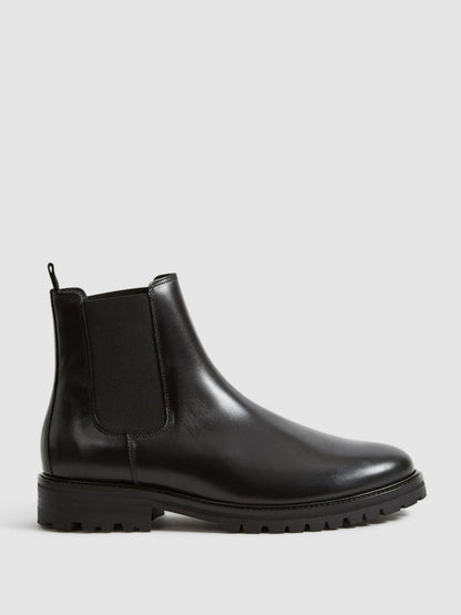 Reiss Leather Chelsea Boots in Black