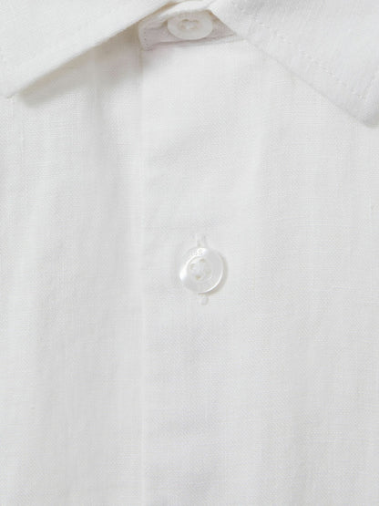 Reiss 3-9 yrs Short Sleeve Linen Shirt in White