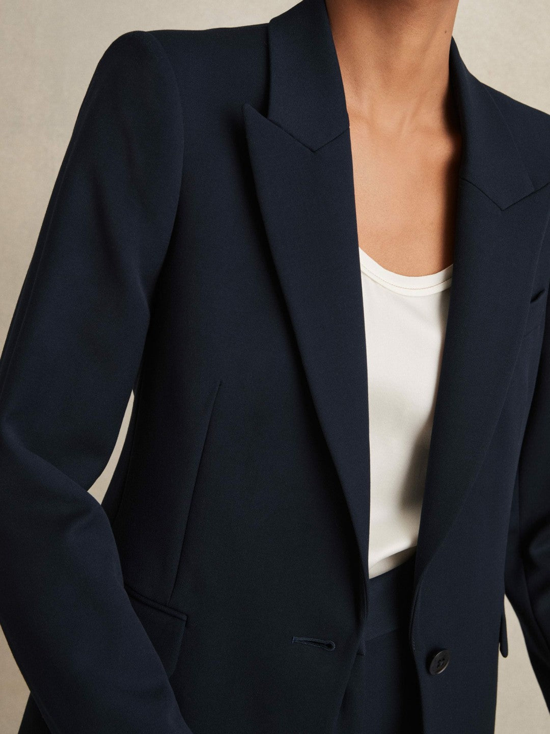 Reiss Tailored Single Breasted Suit Blazer in Navy