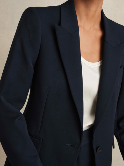 Reiss Tailored Single Breasted Suit Blazer in Navy