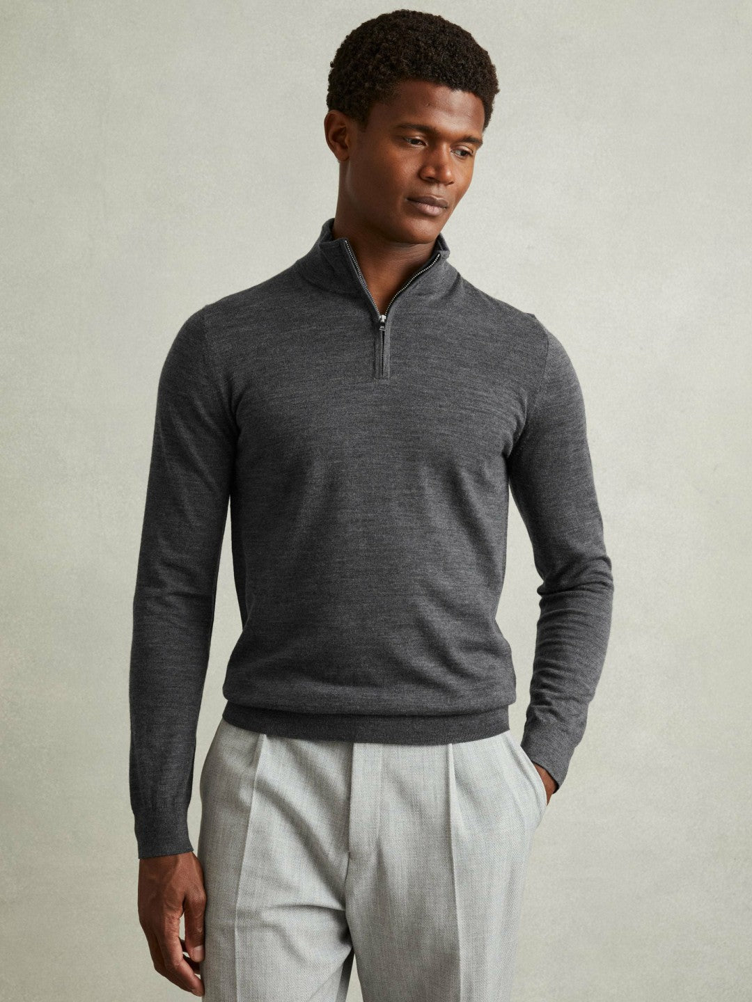 Reiss Pack of Two Merino Wool Jumpers in Derby Grey Marl