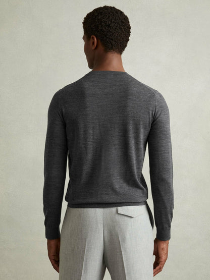Reiss Pack of Two Merino Wool Jumpers in Derby Grey Marl
