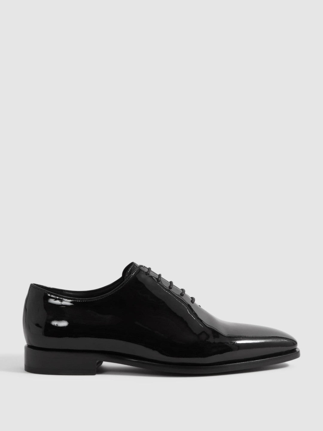 Reiss Patent Leather Lace-Up Shoes in Black