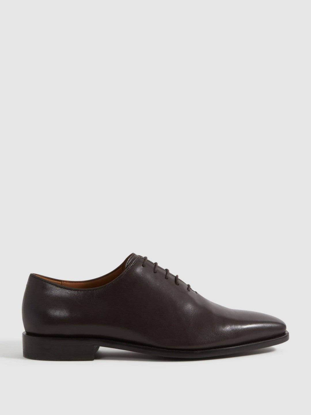 Reiss Leather Lace-Up Shoes in Dark Brown