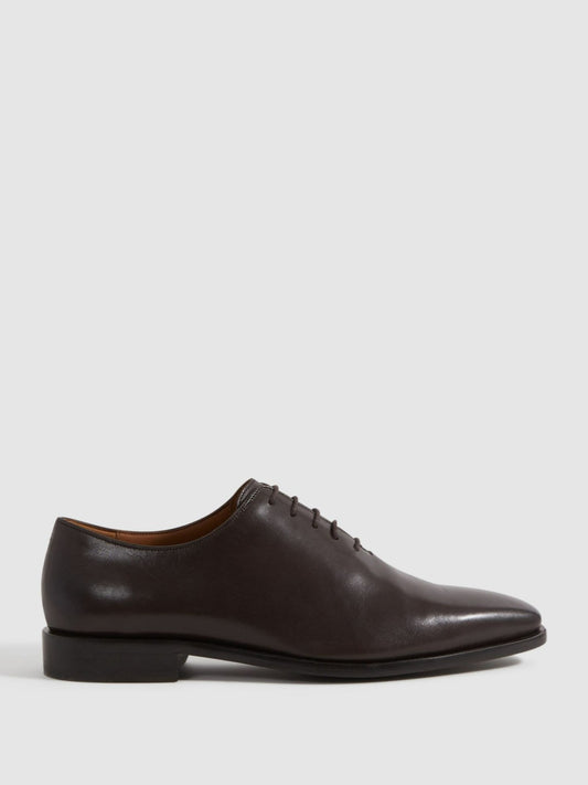 Reiss Leather Lace-Up Shoes in Dark Brown