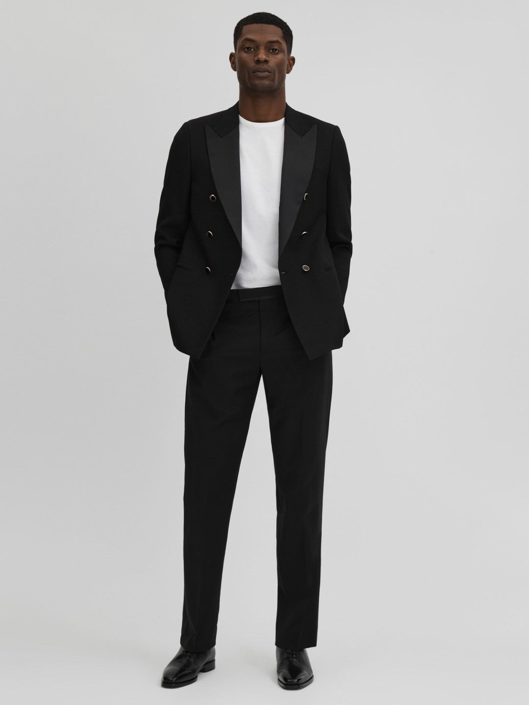 Reiss Leather Lace-Up Shoes in Black