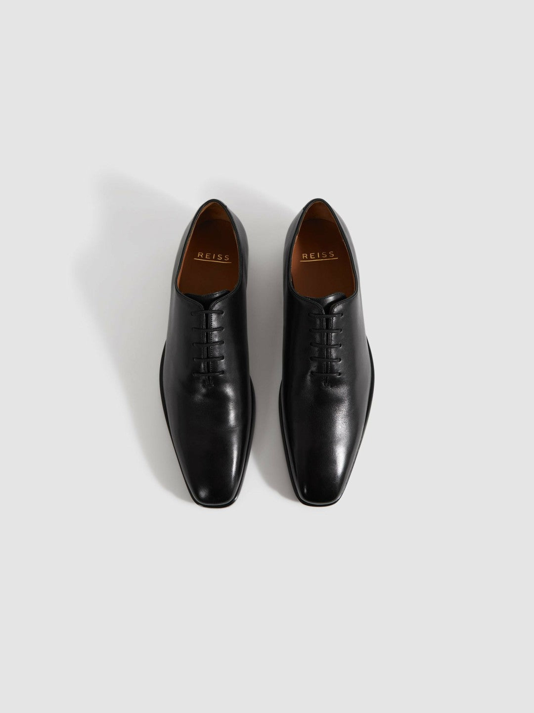 Reiss Leather Lace-Up Shoes in Black