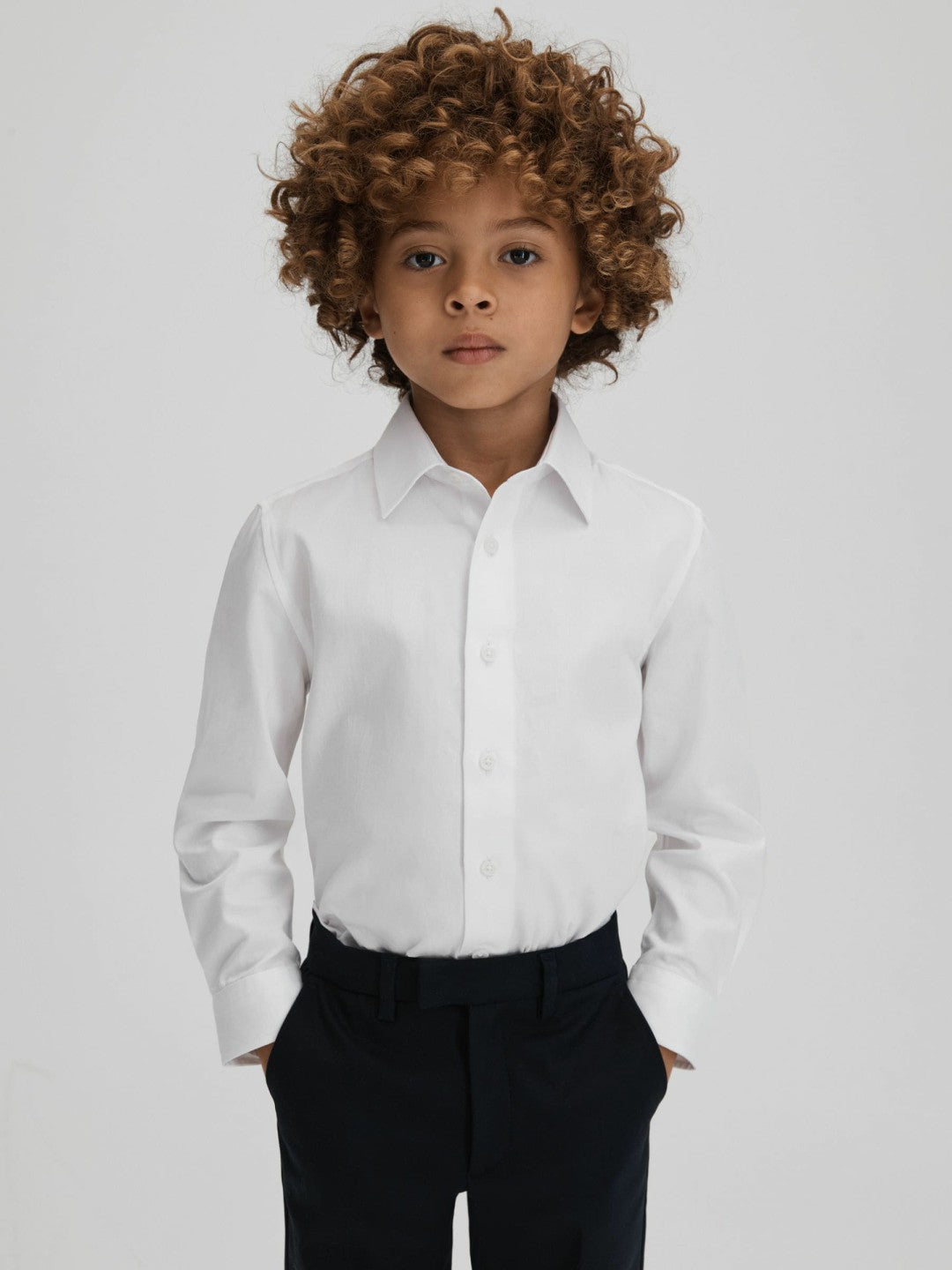 Reiss 3-9 yrs Slim Fit Cotton Shirt in White