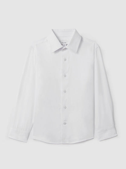 Reiss 3-9 yrs Slim Fit Cotton Shirt in White