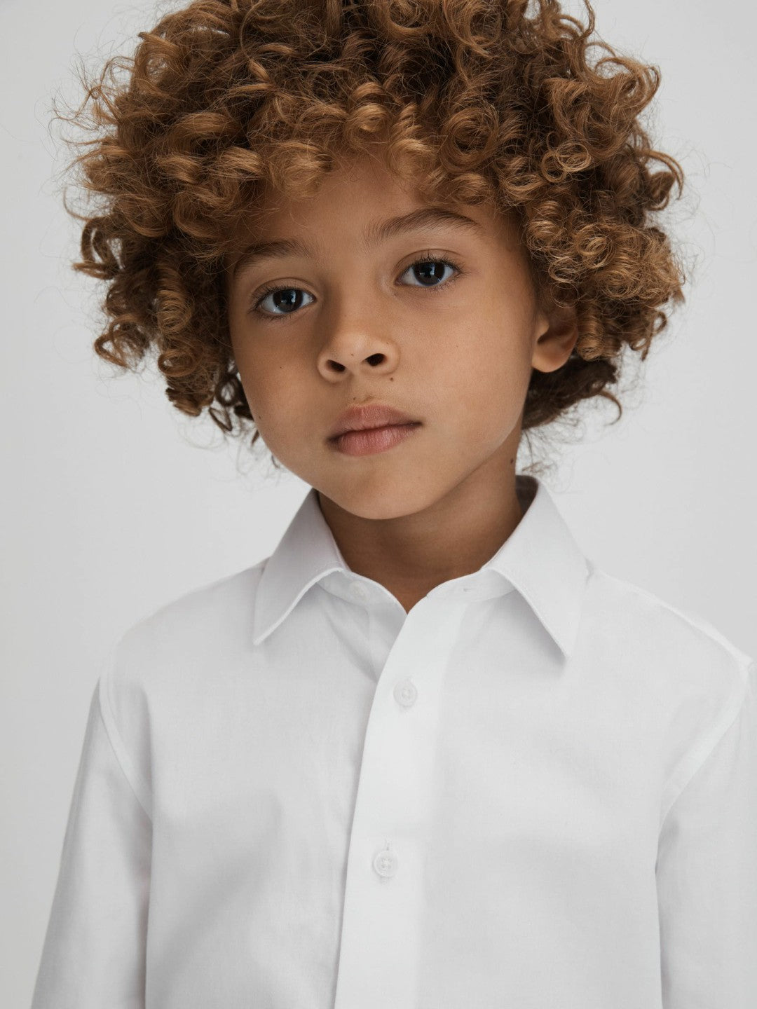Reiss 3-9 yrs Slim Fit Cotton Shirt in White