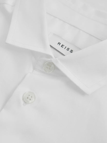 Reiss 3-9 yrs Slim Fit Cotton Shirt in White