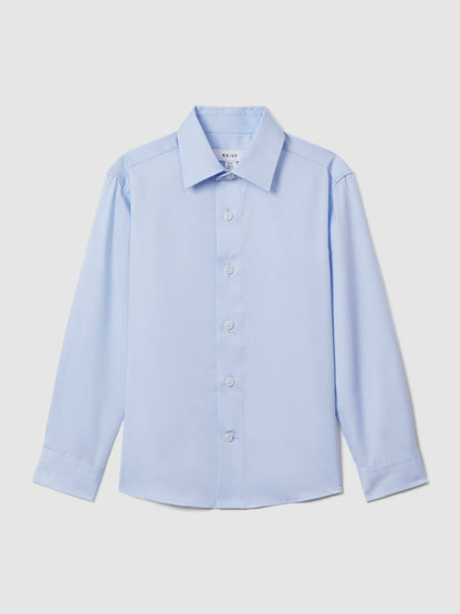 Reiss 3-9 yrs Slim Fit Cotton Shirt in Soft Blue