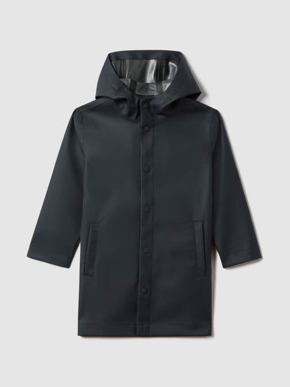 Reiss 9-13 yrs Water Repellent Hooded Coat in Navy
