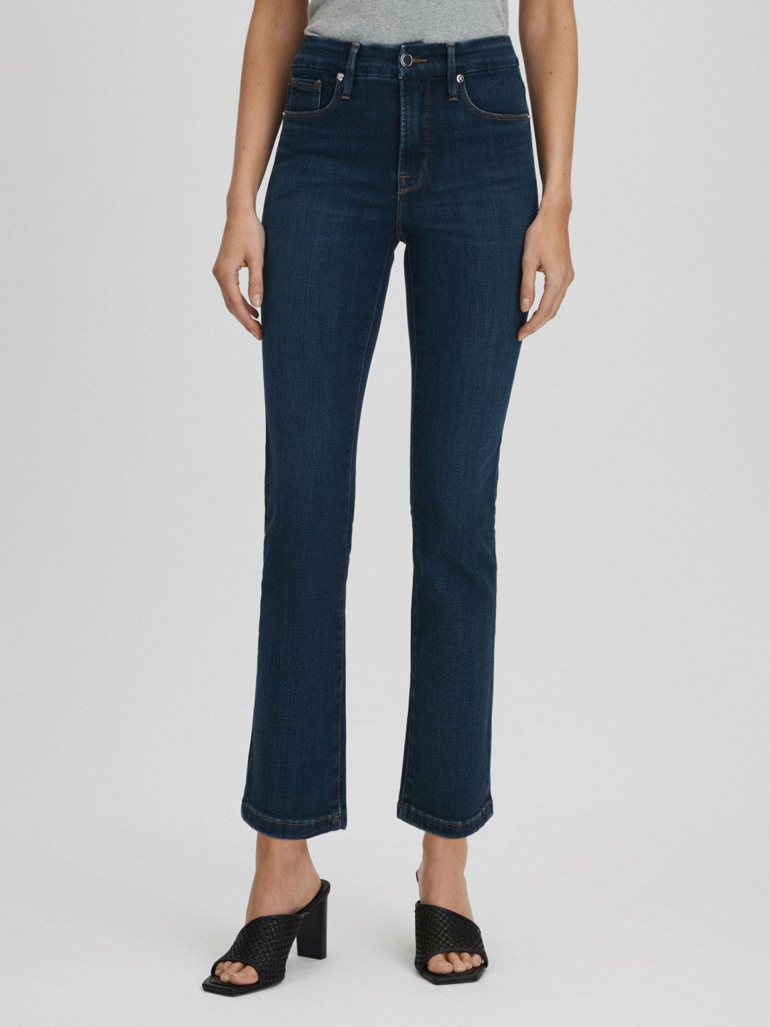 Reiss Good American Slim Fit Cropped Jeans in Blue