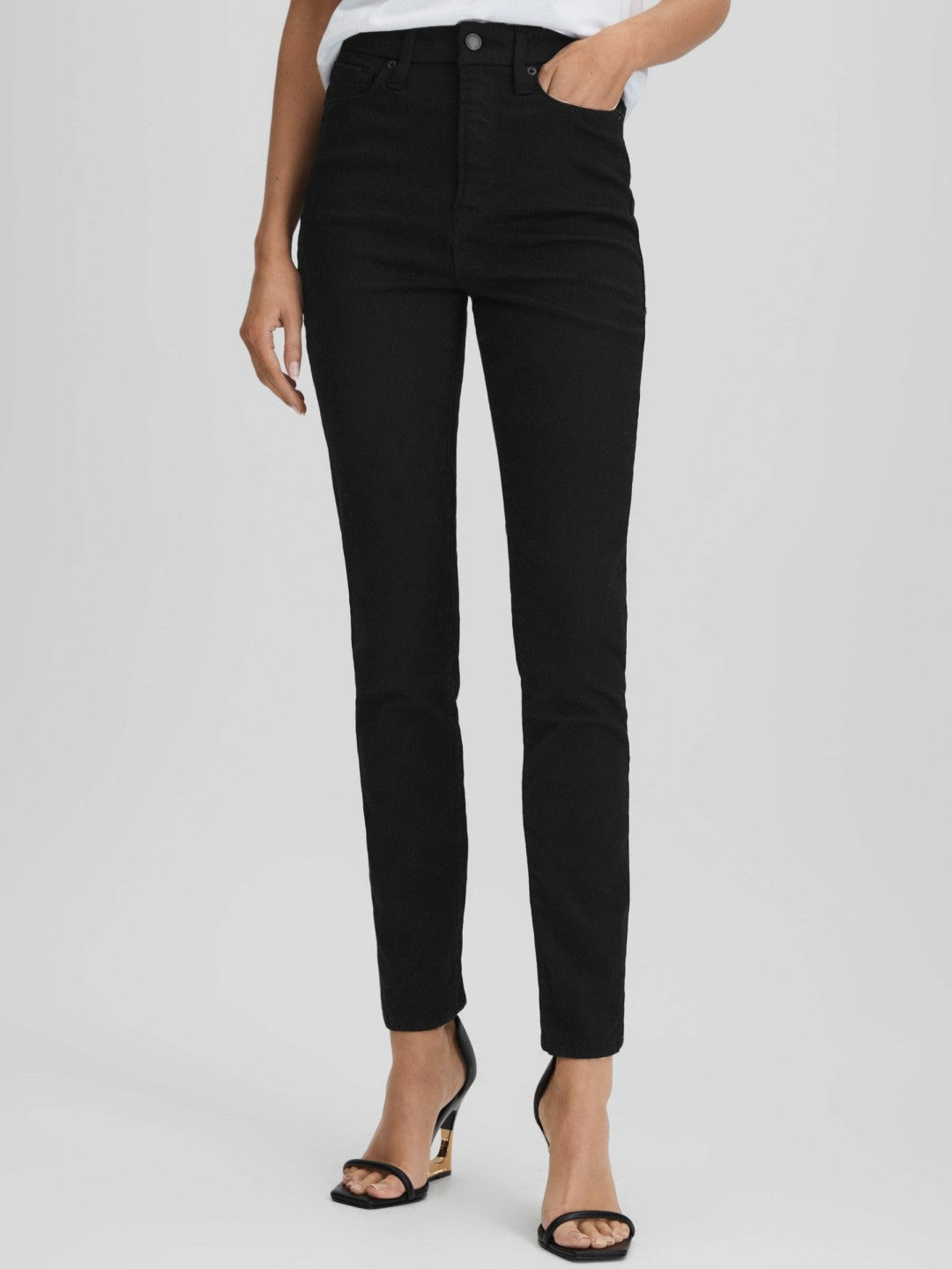 Reiss Good American Ultra High Skinny Jeans in Black