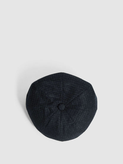 Reiss Wool Blend Baker Boy Cap in Navy