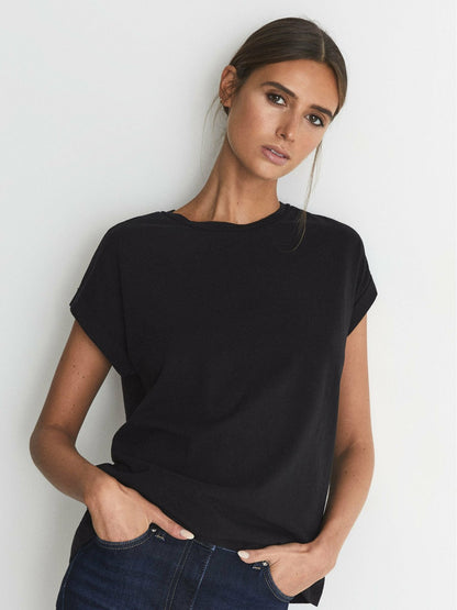 Reiss Cotton-jersey T-shirt in Black