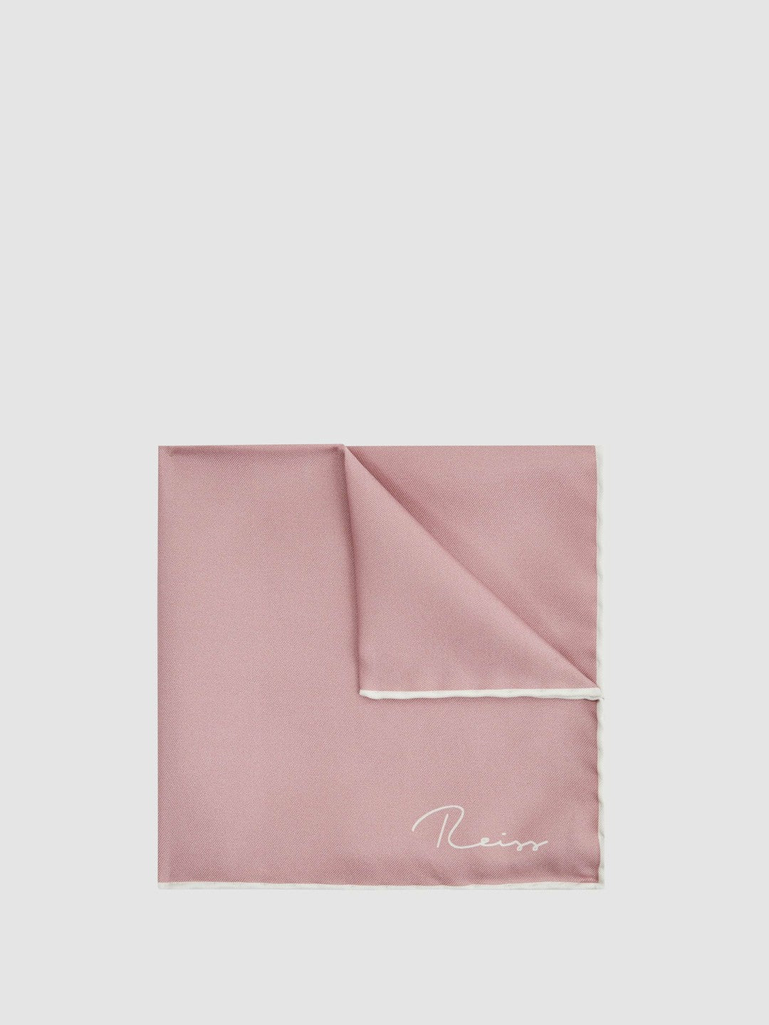 Reiss Plain Silk Pocket Square in Pink