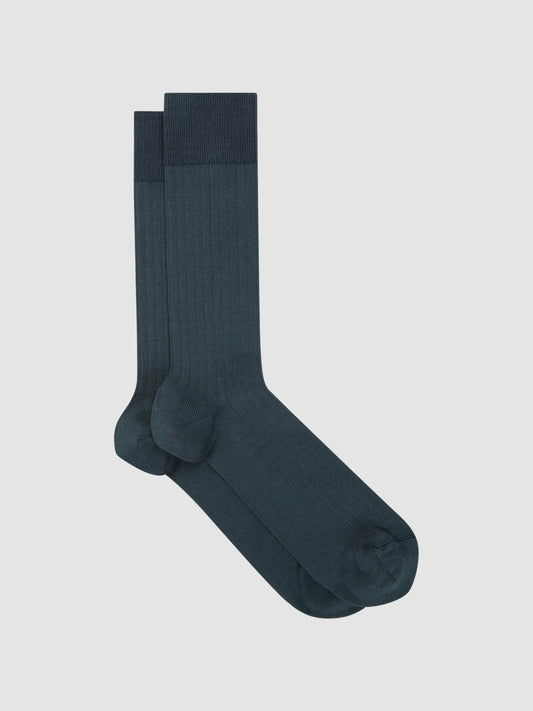 Reiss Ribbed Socks in Airforce Blue