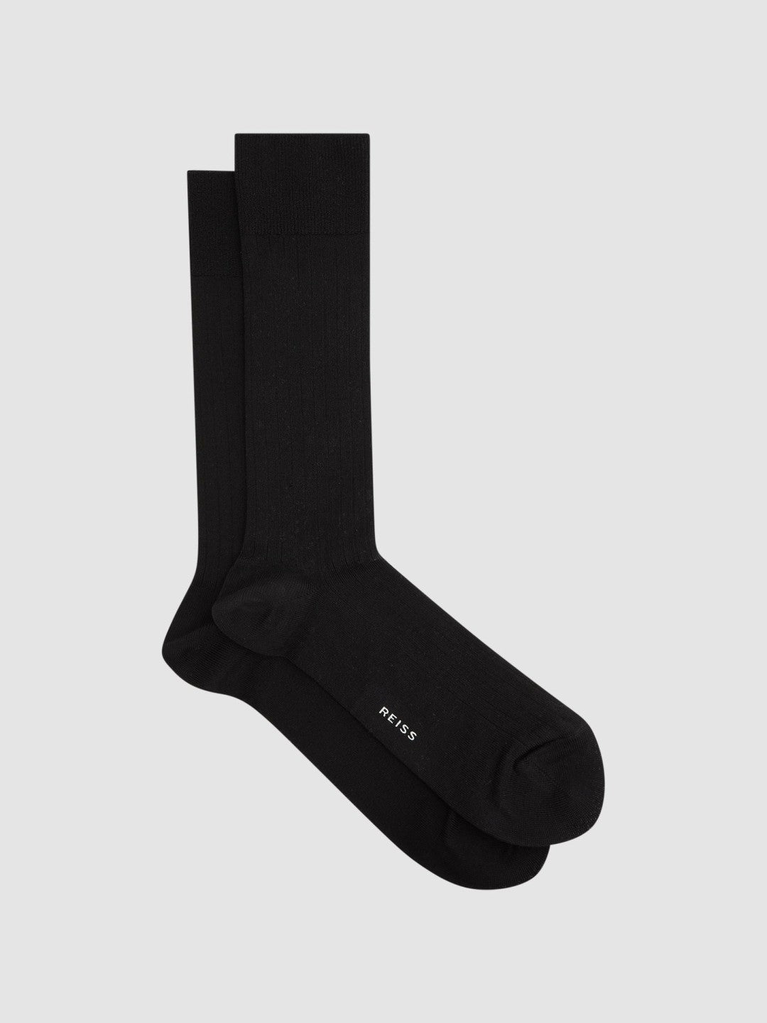 Reiss Ribbed Socks in Black