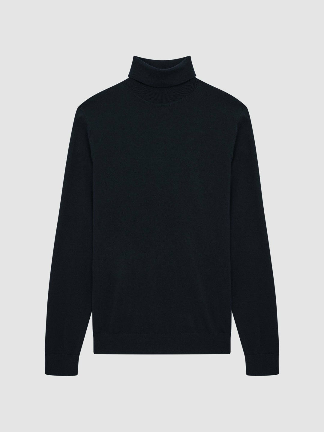 Reiss Slim Fit Merino Wool Roll Neck Jumper in Navy