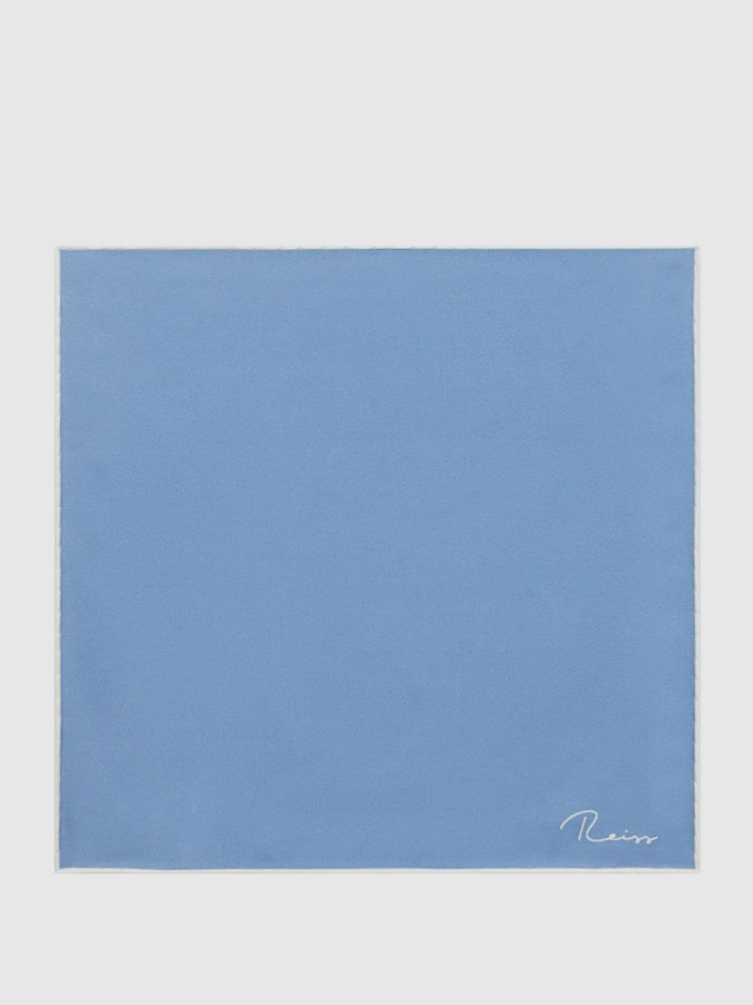 Reiss Plain Silk Pocket Square in Airforce Blue