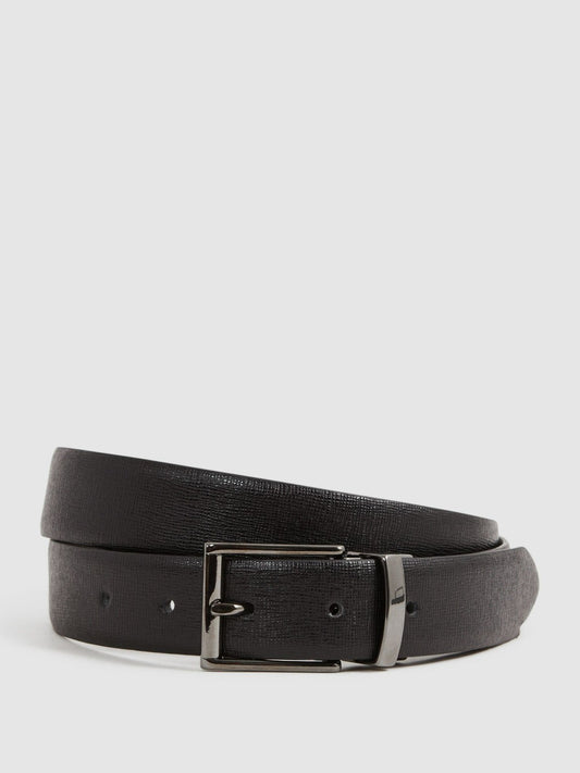 Reiss Reversible Leather Belt in Black/Brown