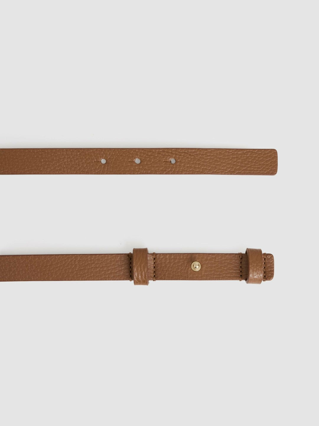 Reiss Leather Square Hinge Belt in Tan
