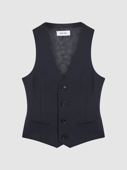 Reiss 4-9 yrs Modern Fit Waistcoat in Navy