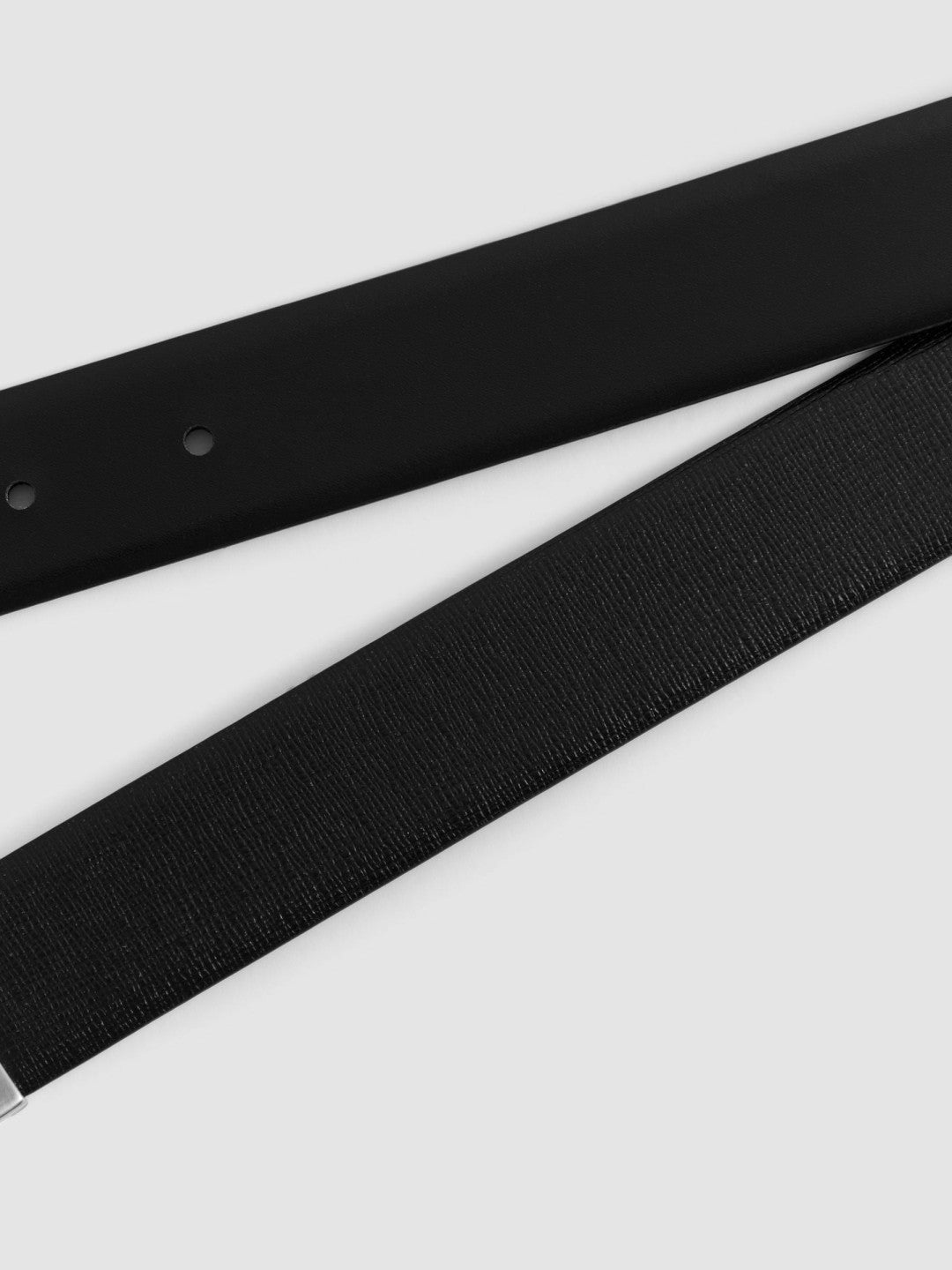 Reiss Reversible Leather Belt in Black