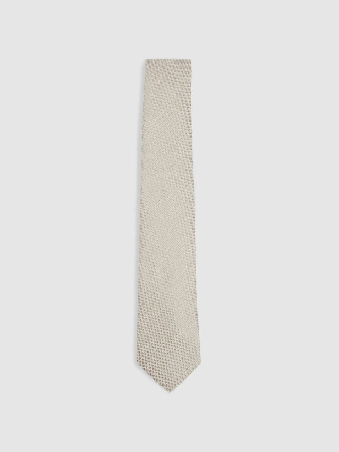 Reiss Textured Silk Blend Tie in Soft Champagne